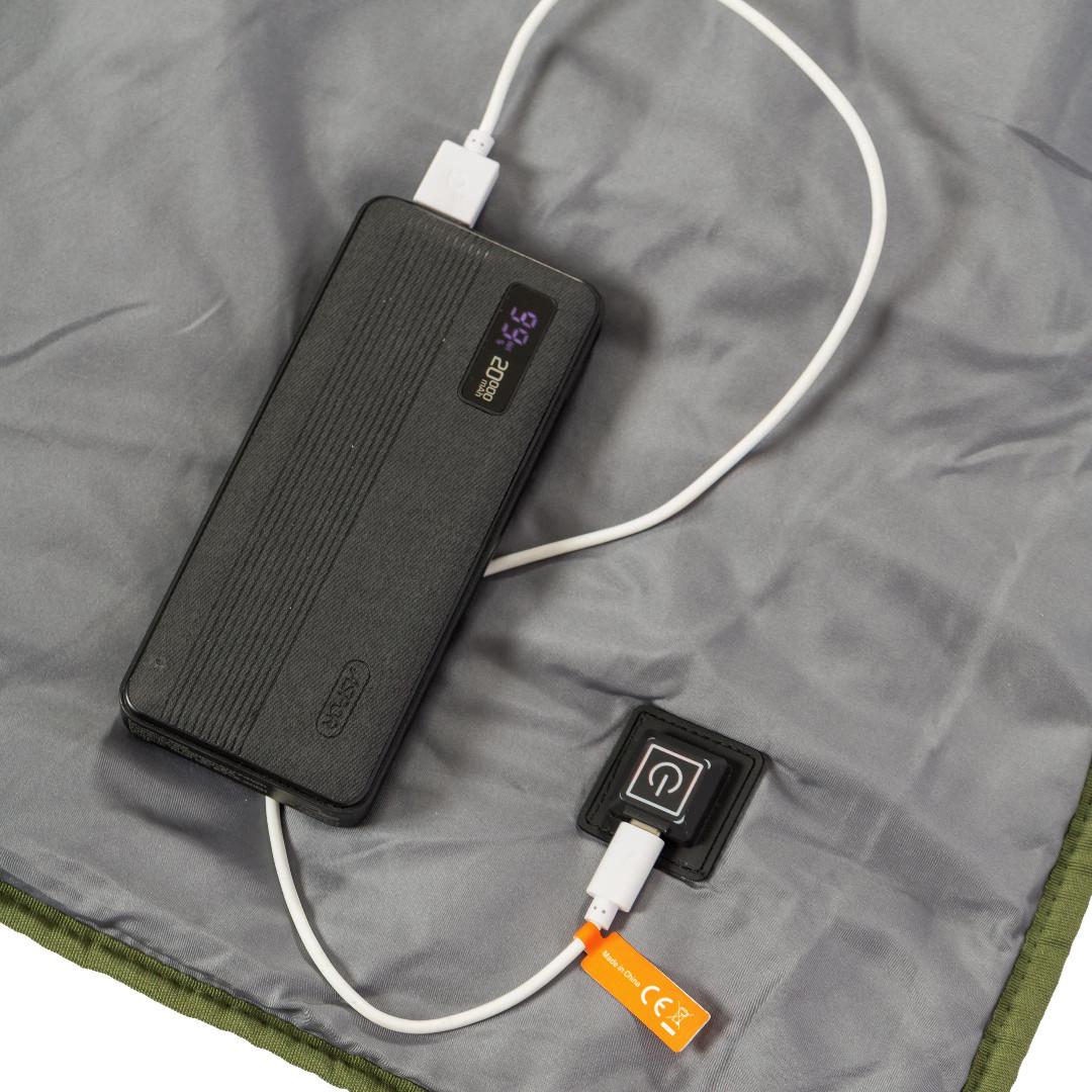 Ковдра з підігрівом від USB Ranger USB 190 190х150 см Grey/Green (RA6664) - фото 2