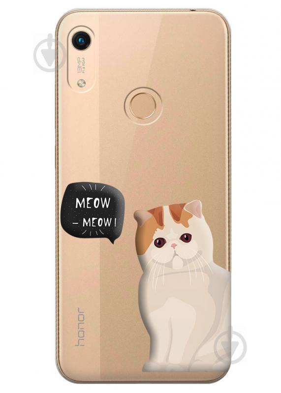 Прозрачный силиконовый чехол iSwag для Huawei Honor 8A Prime с рисунком - Котенок (M1464)