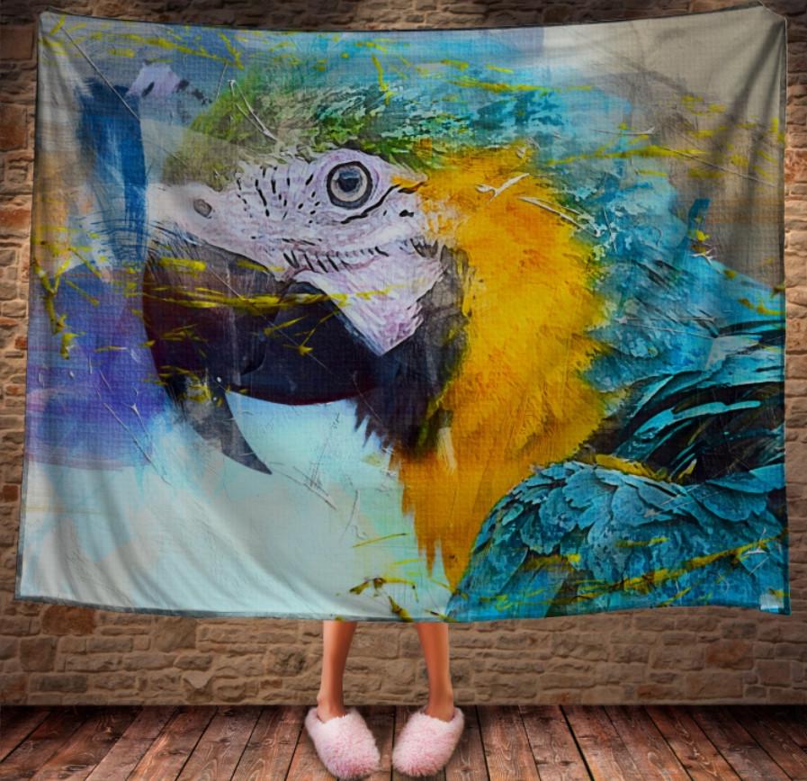 Плед с 3D принтом Попугай 150x200 см (epi_1668)