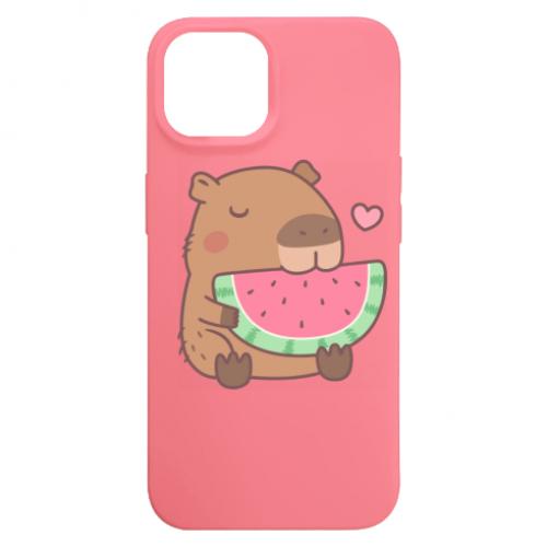 Чехол для iPhone 15 Capybara and Watermelon (16635557-7-182940)