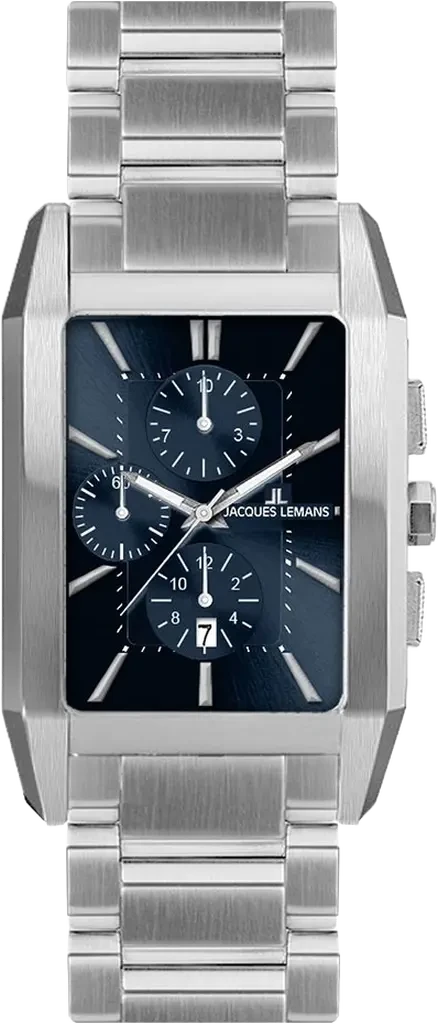 Наручные часы мужские Jacques Lemans Torino 1-2161.1J со стальным корпусом WR 50 м и синим циферблатом