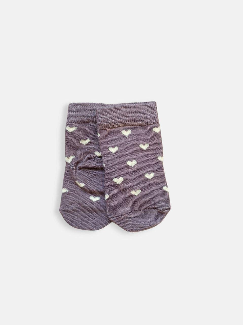 Шкарпетки для малюків TwinSocks 304 Сердечки р. 10-12 Капучино/Молочний