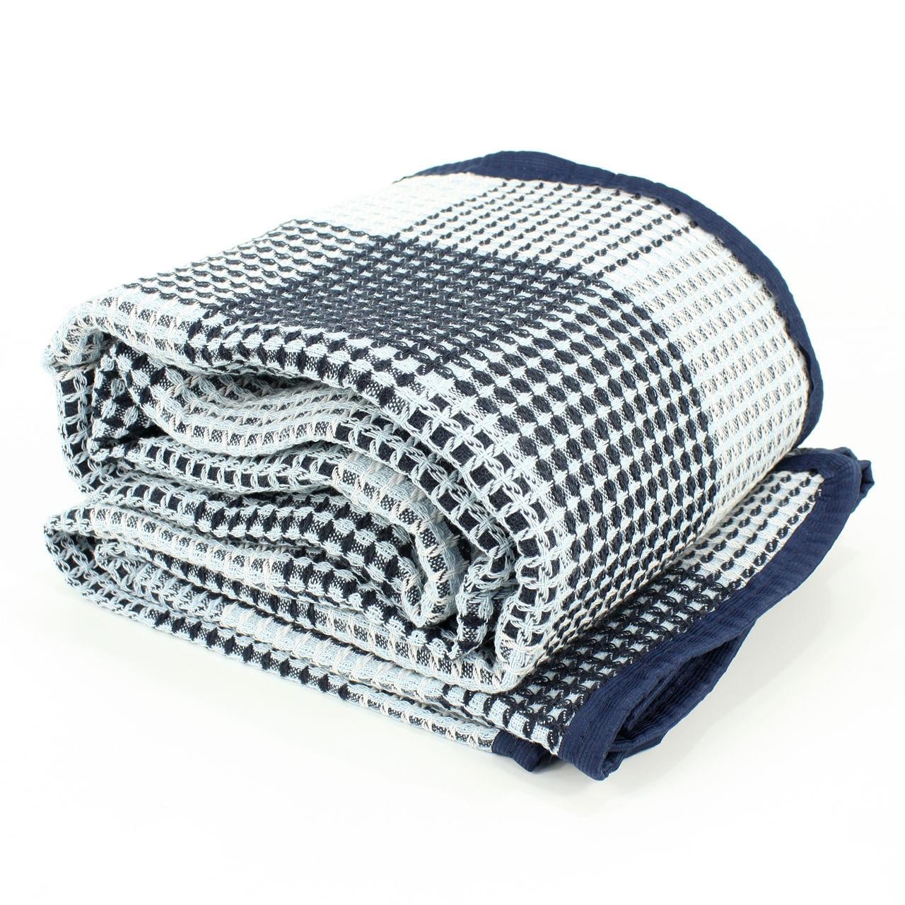 Покрывало хлопковое 0003 140х200 см Синий/Голубой/Белый