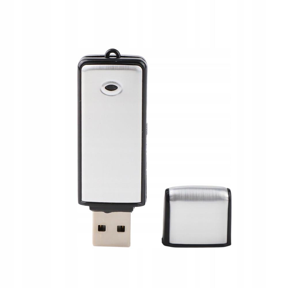 Диктофон цифровой-USB флешка для записи разговоров с активацией голосом портативный 8/16/32/64/128 гб пластик 63×20×9 мм Серебристый (3168390080)