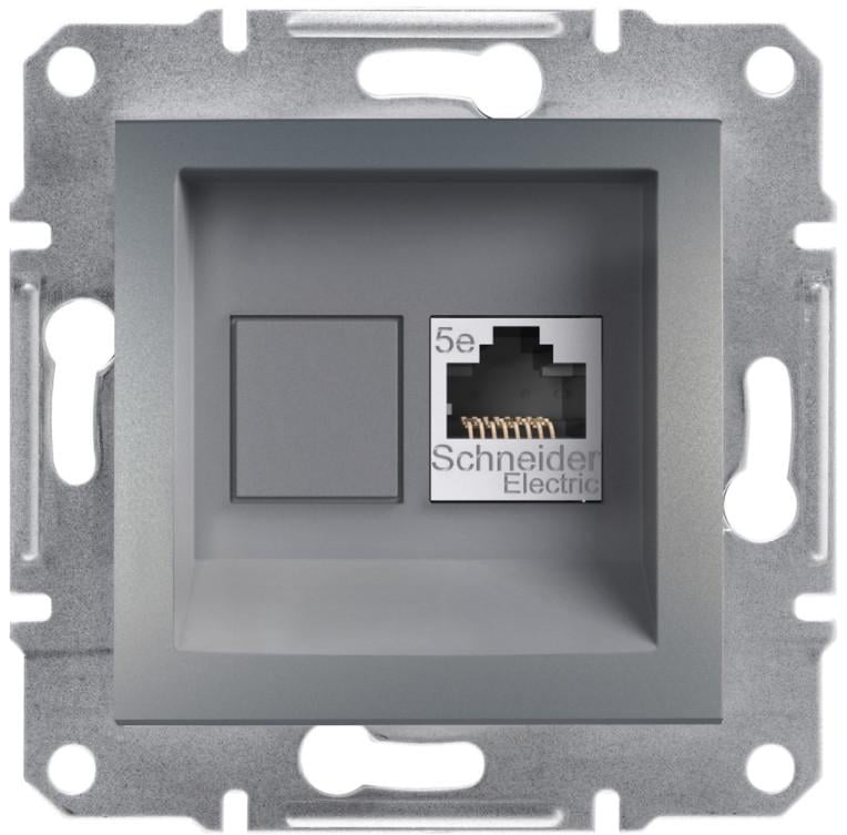Розетка компьютерная Schneider Electric Asfora RJ45 STP 5E ABS Сталь (EPH5000162)