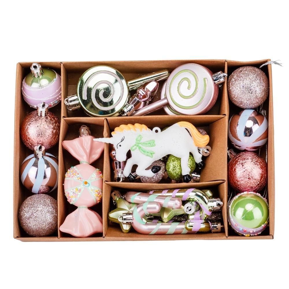 Набор елочных игрушек Сказочный единорог 32 шт. (9125-034) Набор елочных игрушек Сказочный единорог 32 шт. (9125-034)