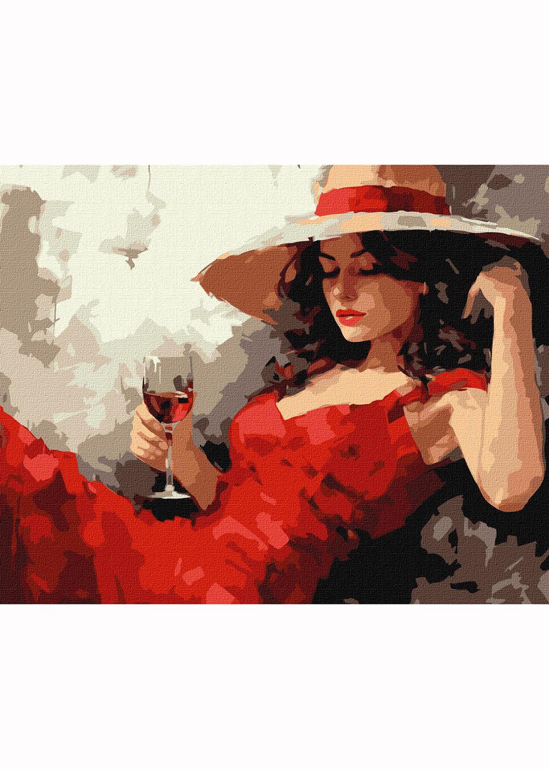 Картина по номерам Идейка Девушка в шляпе 40х50 (KHO8358)