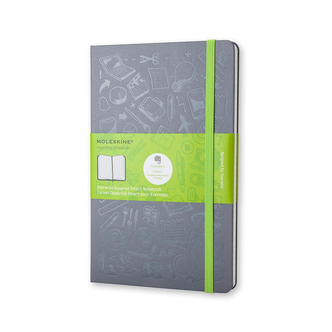 Блокнот Moleskine+ Evernote средний 13х21 см 240 страниц серый в клетку (8051272892284)