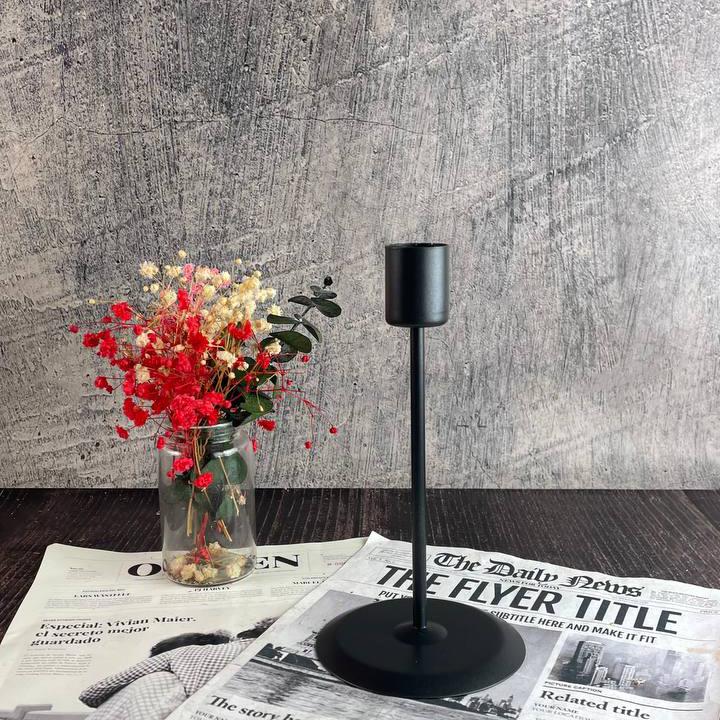 Подсвечник на ножке Короткий Черный (1236_9-392)