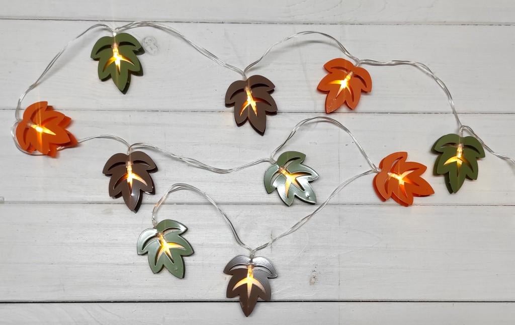 Гірлянда казкові листочки АА батарейки 10 лампочок 1,5 м