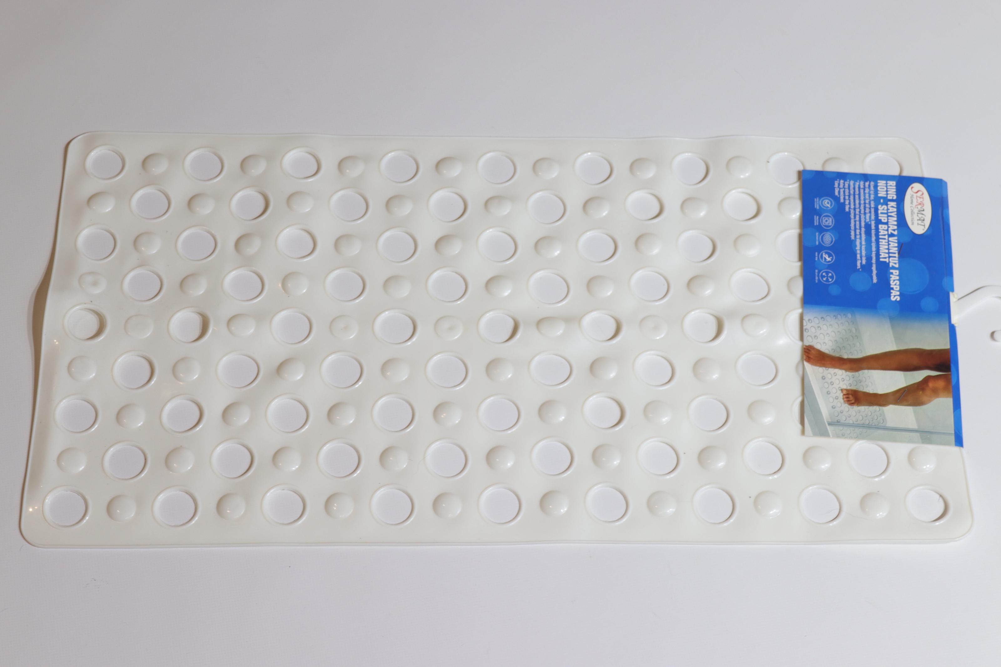 Килимок для душу Rings на присосках силіконовий 67x35 см (5570/white) - фото 2