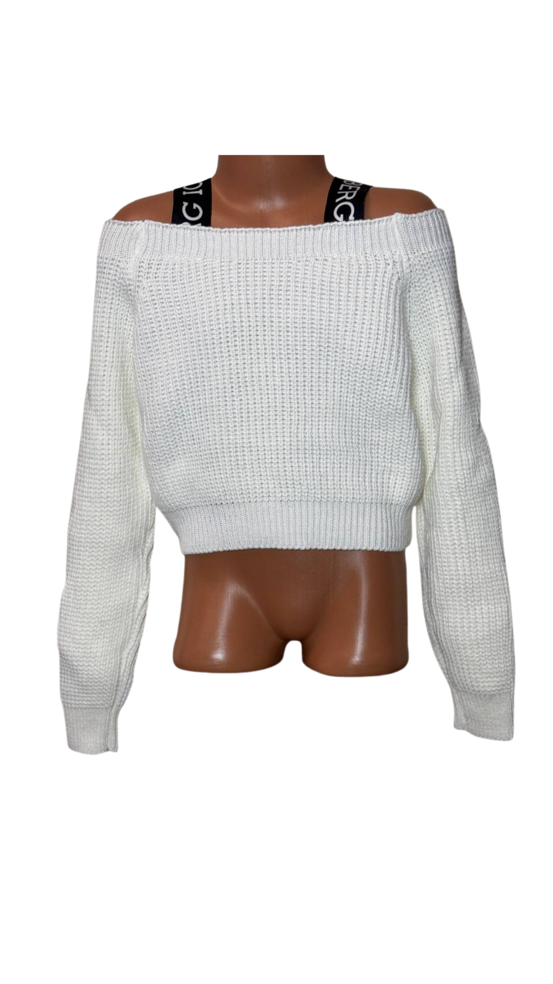 Светр для дівчинки Iceberg з відкритими плечима та фірмовими лямками 6–7 років 116/122 см Білий (4010019ISG)