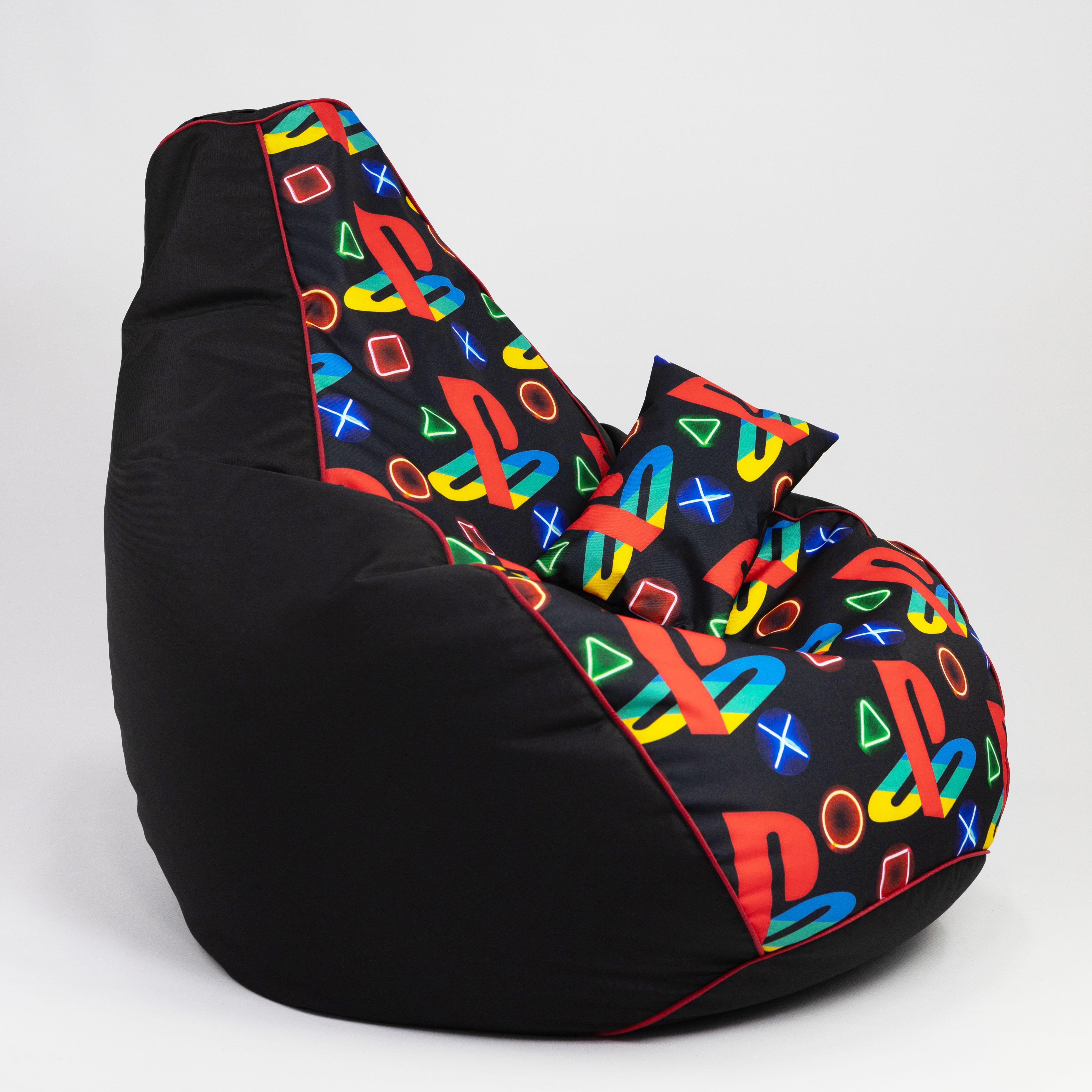 Бескаркасное кресло-мешок Flex и подушечка Oksford PlayStation ХXL 130х90 см (100037) Бескаркасное кресло-мешок Flex и подушечка Oksford PlayStation ХXL 130х90 см (100037)