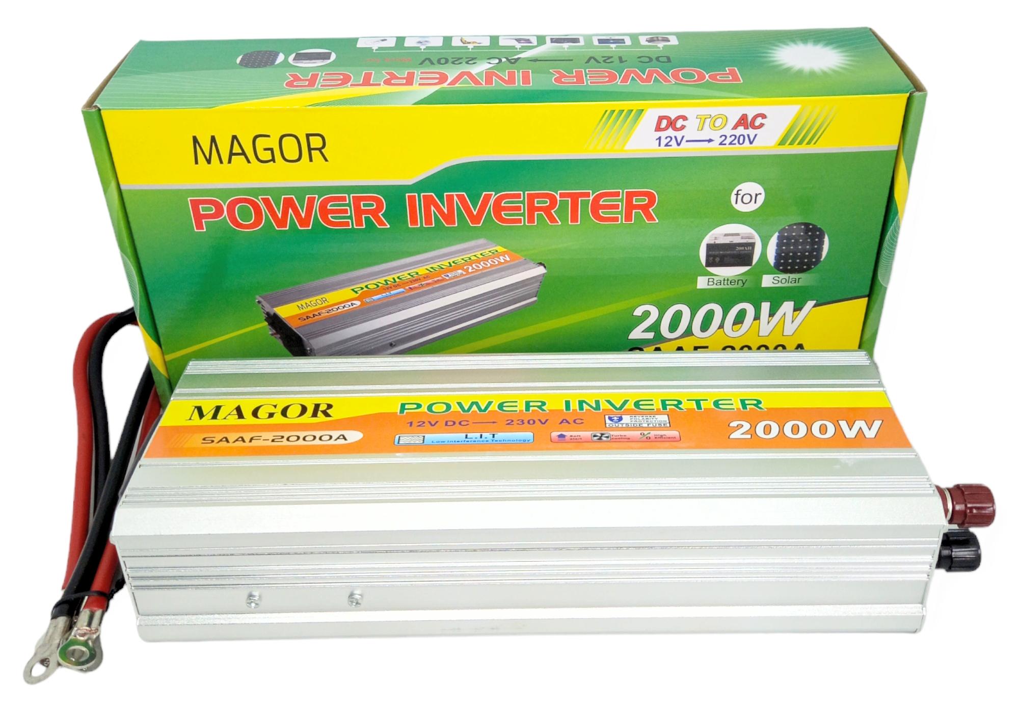 Инвертор мощный Magor 2000W 12V-220V апроксимированная синусоида преобразователь напряжения