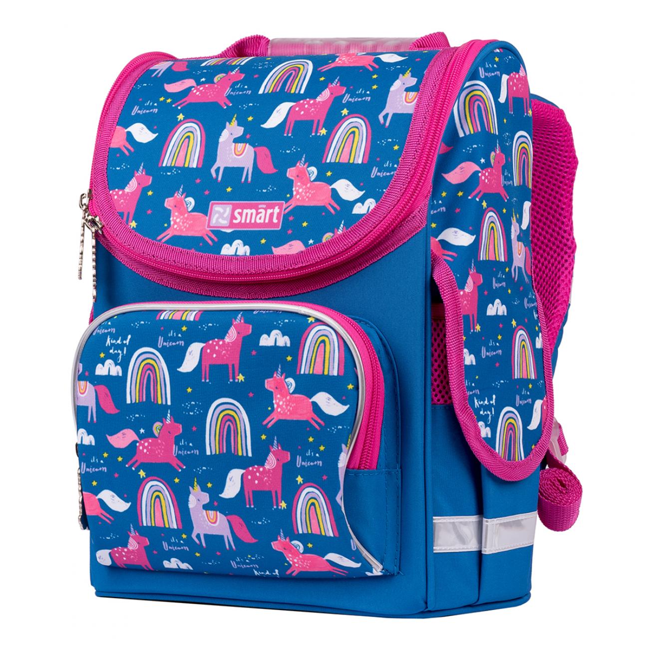 Рюкзак шкільний каркасний Smart PG-11 Unicorn Синій (556575) - фото 2 Рюкзак шкільний каркасний Smart PG-11 Unicorn Синій (556575) - фото 2