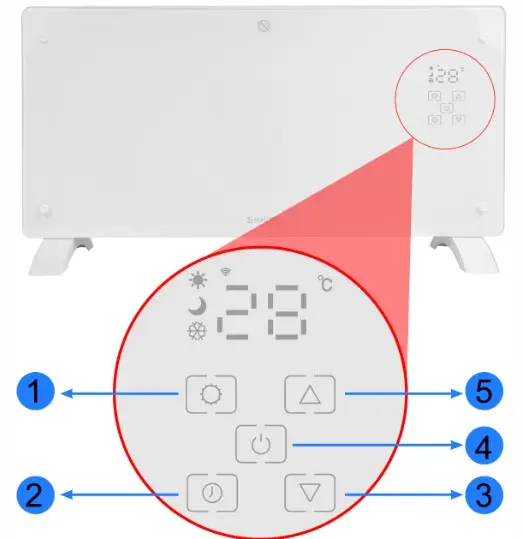 Конвектор электрический Maltec Eco CH7000DWB с Wi-Fi и пультом 2000 Вт до 24 кв.м Белый (TR-CH7000W) - фото 5