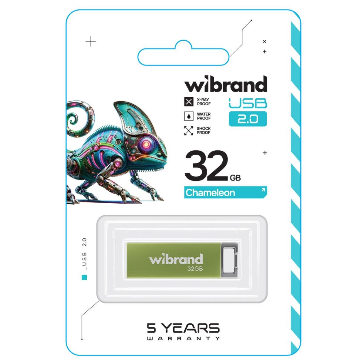 Флеш-память USB Wibrand Chameleon WI2.0/CH32U6LG 32 Гб Light Green - фото 2