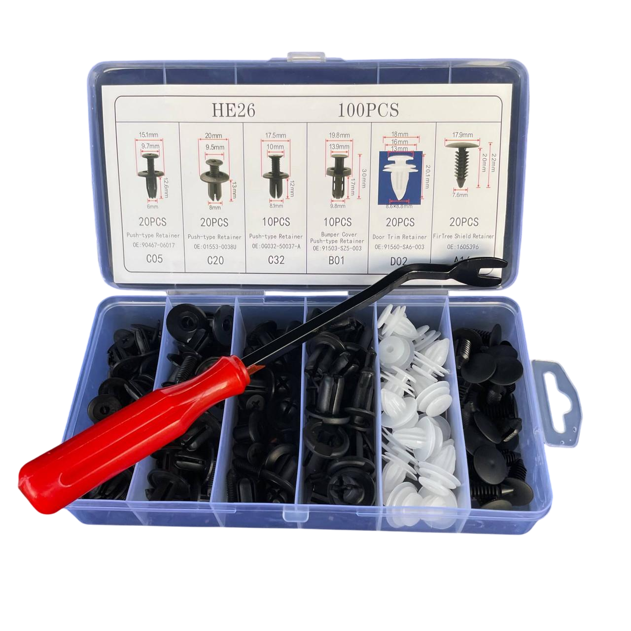 Кліпси для обшивки салону/дверей/стелі набір для зняття кліпс авто андапки автомобільні 100 шт. Кліпси для обшивки салону/дверей/стелі набір для зняття кліпс авто андапки автомобільні 100 шт.