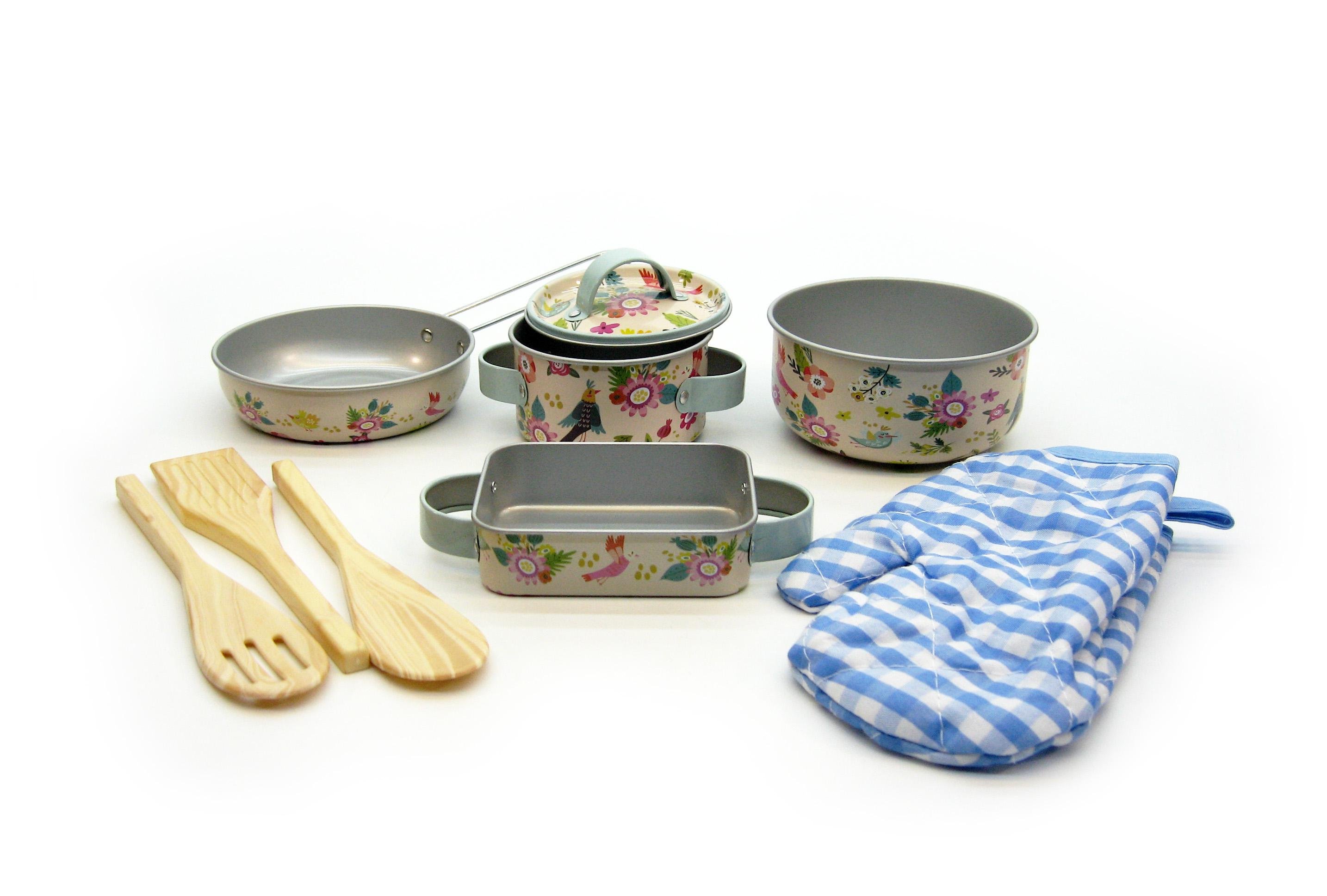 Игрушечная металлическая посуда 228-2 кастрюли/миски/аксессуары