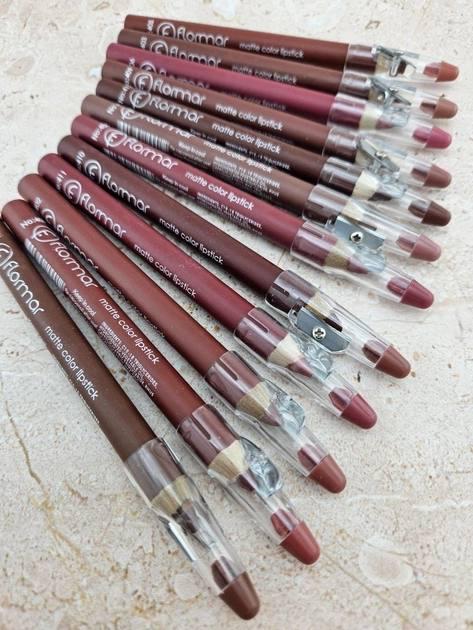 Набір нюдових олівців для губ Flormar з точилкою Waterproof lipstick pencils 12 шт. - фото 2