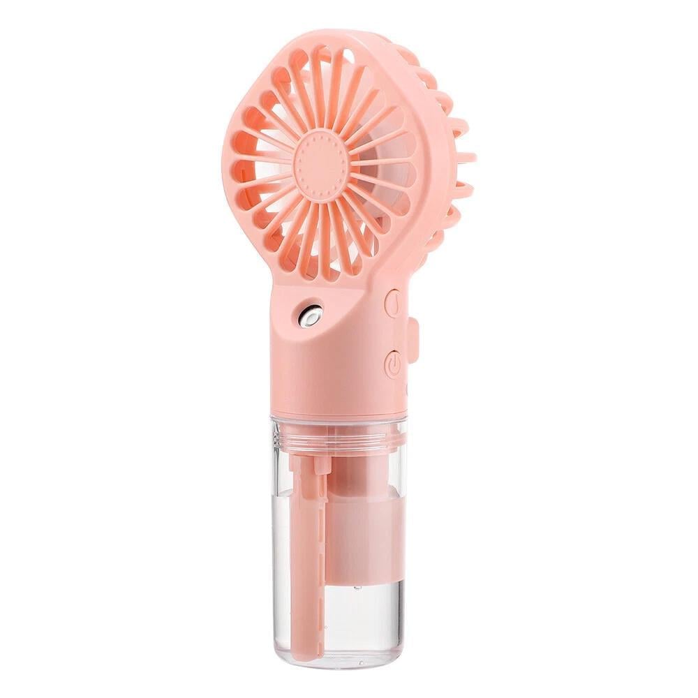 Мини-вентилятор портативный Portable Fan PF-04 USB с увлажнителем аккумуляторный 3 скорости 600 мАч Розовый (SS-86)