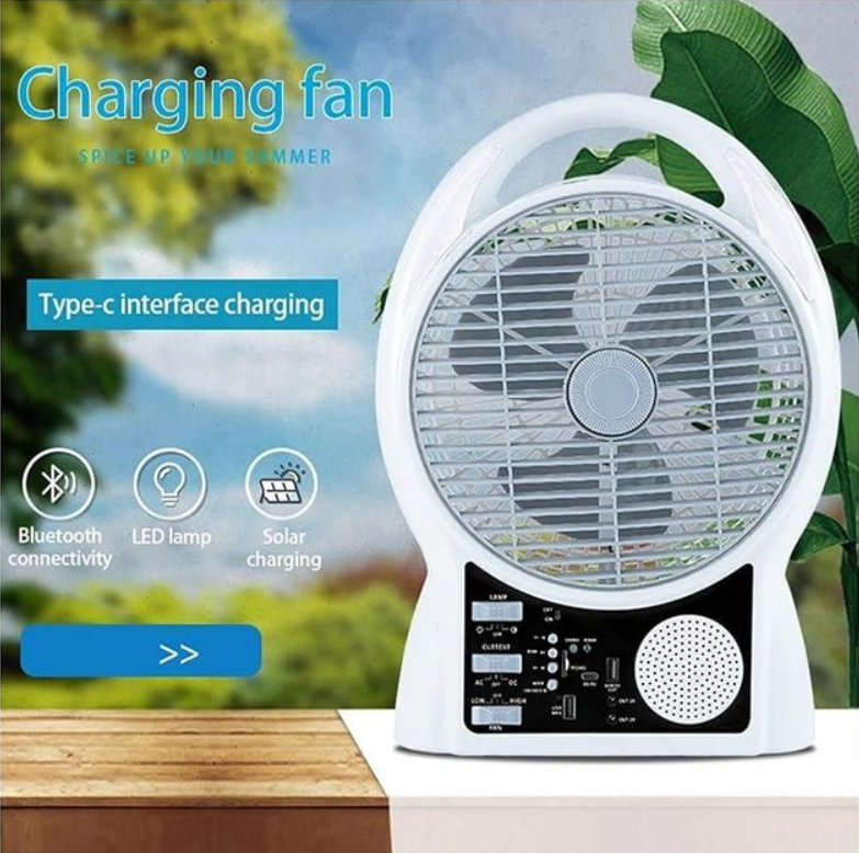 Вентилятор N288-8 з радіо і LED-лампами Bluetooth сонячна панель 2 швидкості 6 Вт USB 3,2V 5500 мАг (45951-_969) - фото 3 Вентилятор N288-8 з радіо і LED-лампами Bluetooth сонячна панель 2 швидкості 6 Вт USB 3,2V 5500 мАг (45951-_969) - фото 3