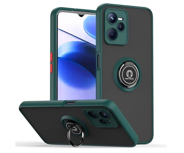 Чехол-накладка TPU Color Matte Ring для Realme C35 Зеленый Чехол-накладка TPU Color Matte Ring для Realme C35 Зеленый