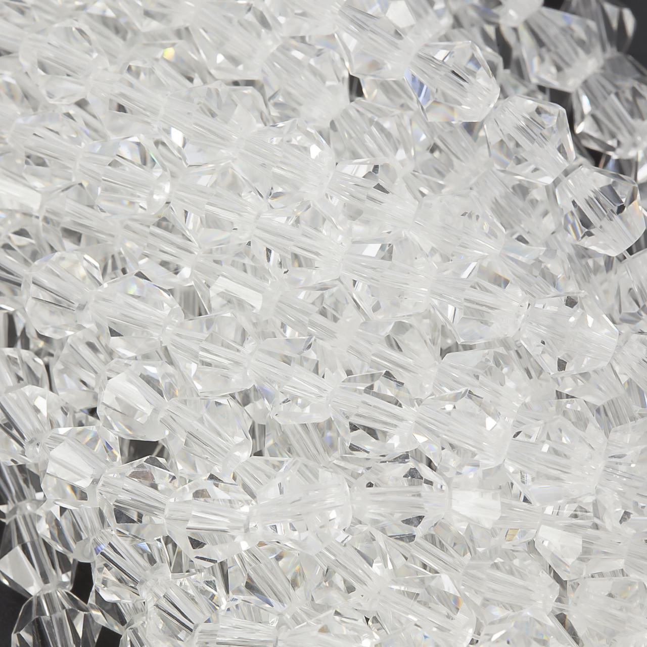 Намистини кришталеві Біконус 8х8 мм 40 шт. Прозорий (БІ0008к01)