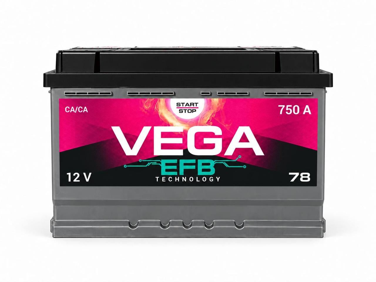 Акумулятор автомобільний Vega EFB 78 Ah 750A R+ 12V (3227388861)