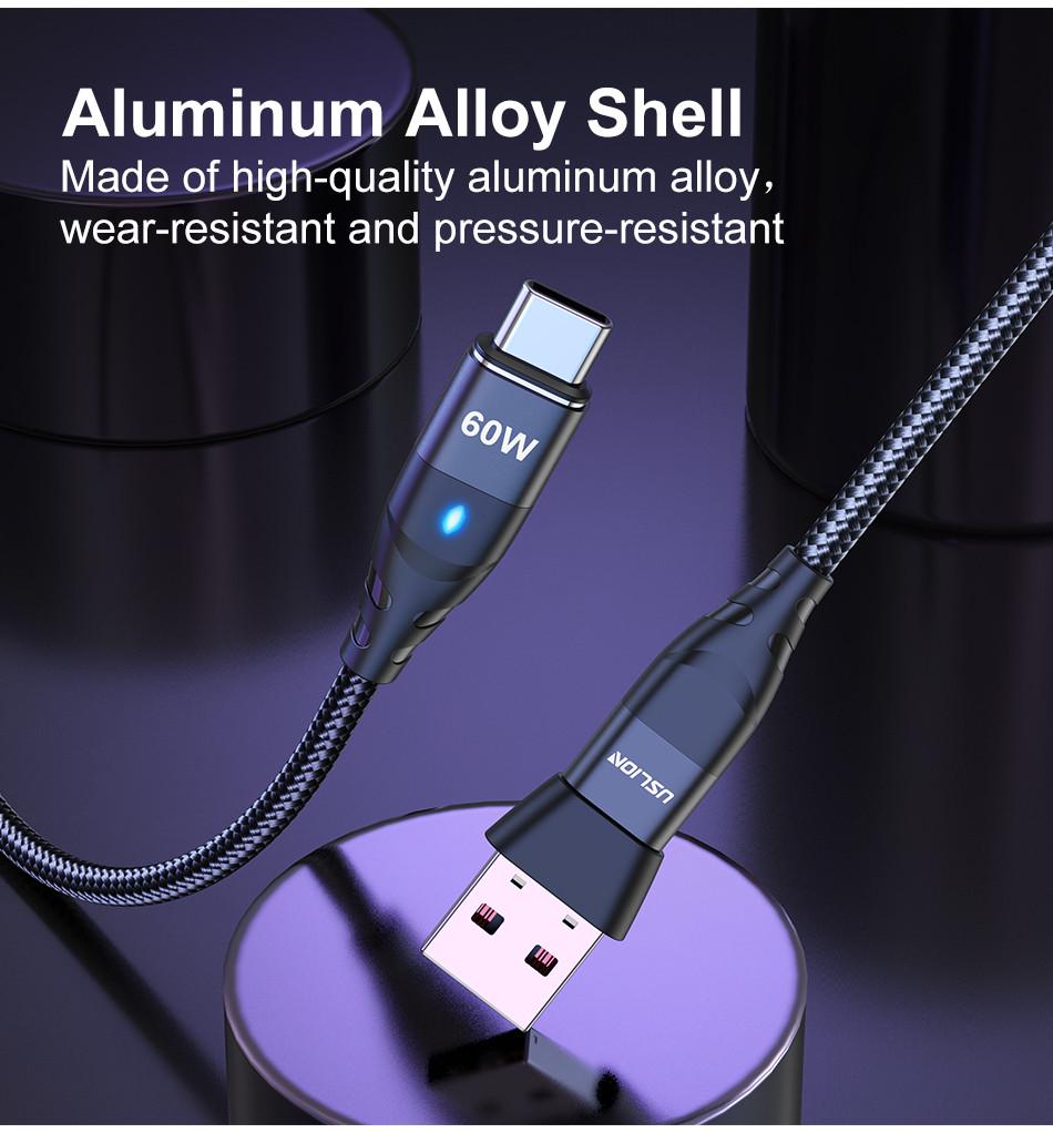 Кабель магнитный Uslion 2в1 Type-C-Type-C/Usb-a-Type-c PD 60w Fast Charge 1 м Black (25397364) - фото 7