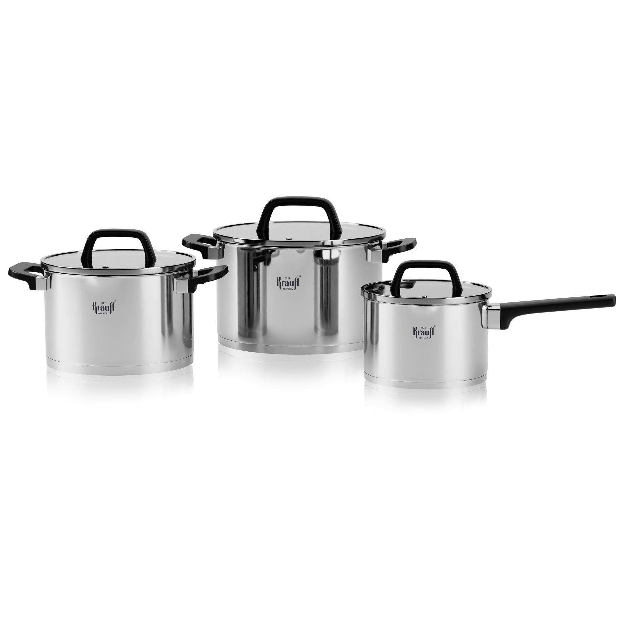 Набір посуду Krauff 2 каструлі з ковшем з нержавіючої сталі 6 пр. (26-247-006)