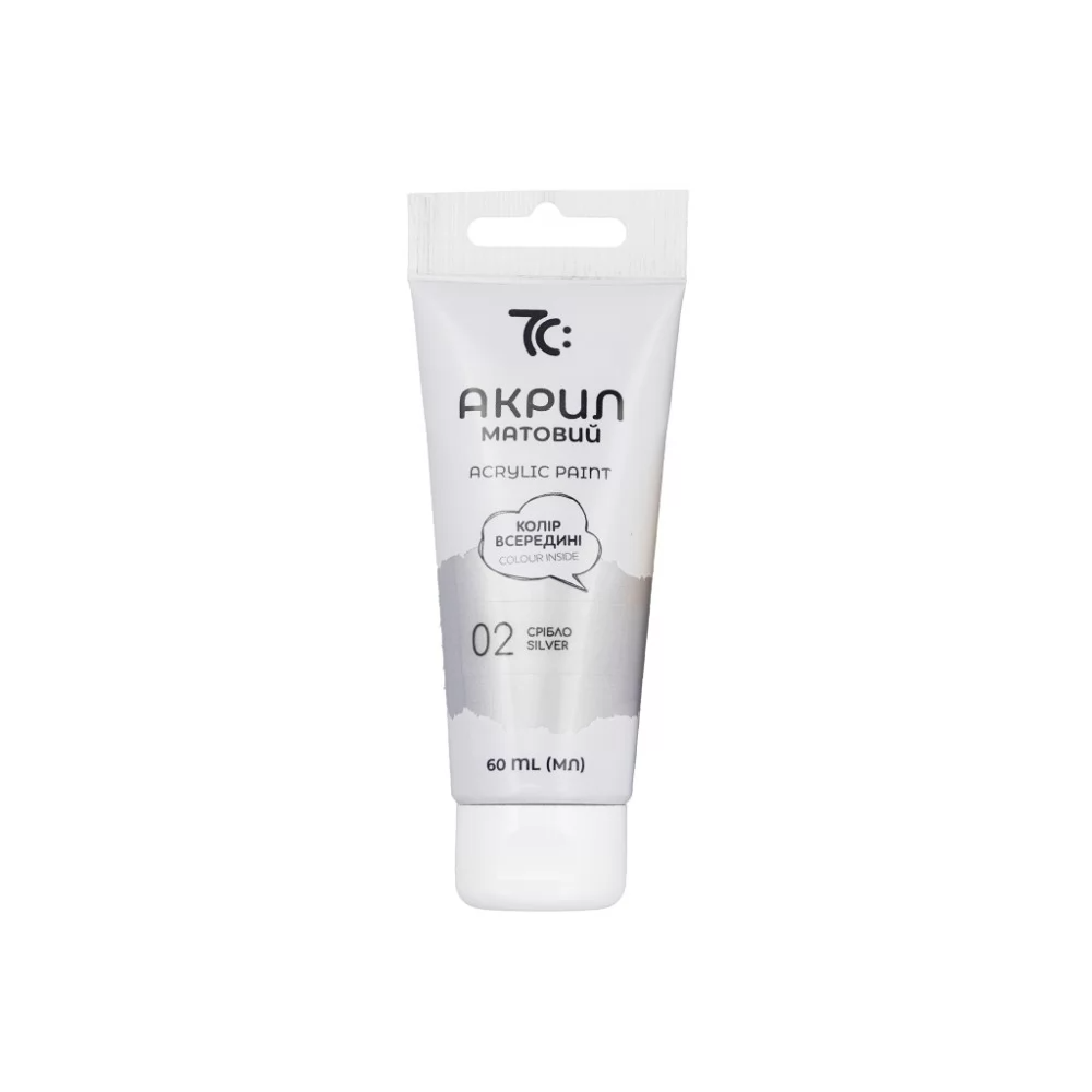 Акрилова фарба 7C50102 60 мл у тубі 7C Срібний (7C50102) - фото 1 Акрилова фарба 7C50102 60 мл у тубі 7C Срібний (7C50102) - фото 1