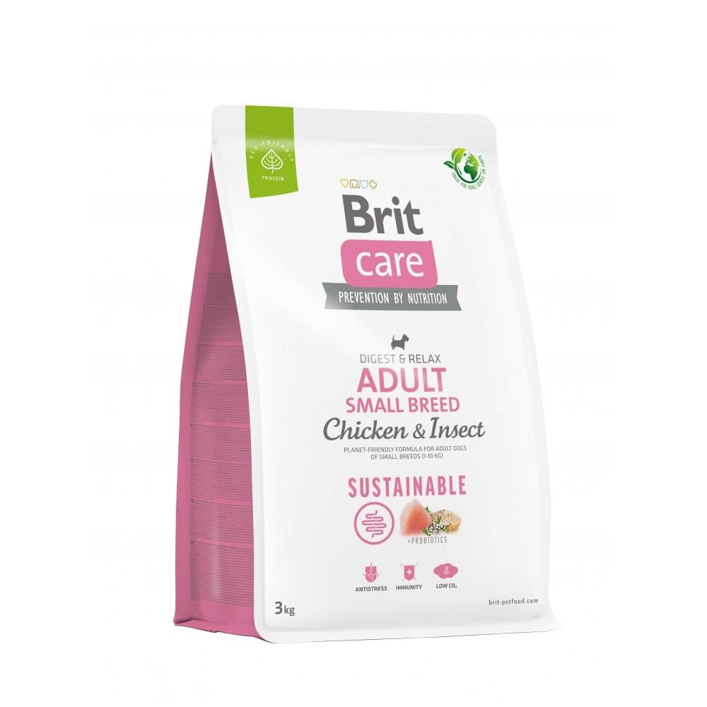 Корм для собак сухой Brit CARE Dog Sustainable Adult Small Breed малых пород с курицей и насекомыми 3 кг (8595602558667)