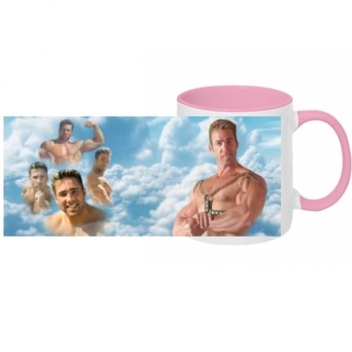 Чашка двоколірна з повною запечаткою Billy Herrington 320 мл Білий із рожевим (17747959-47-202966) - фото 1