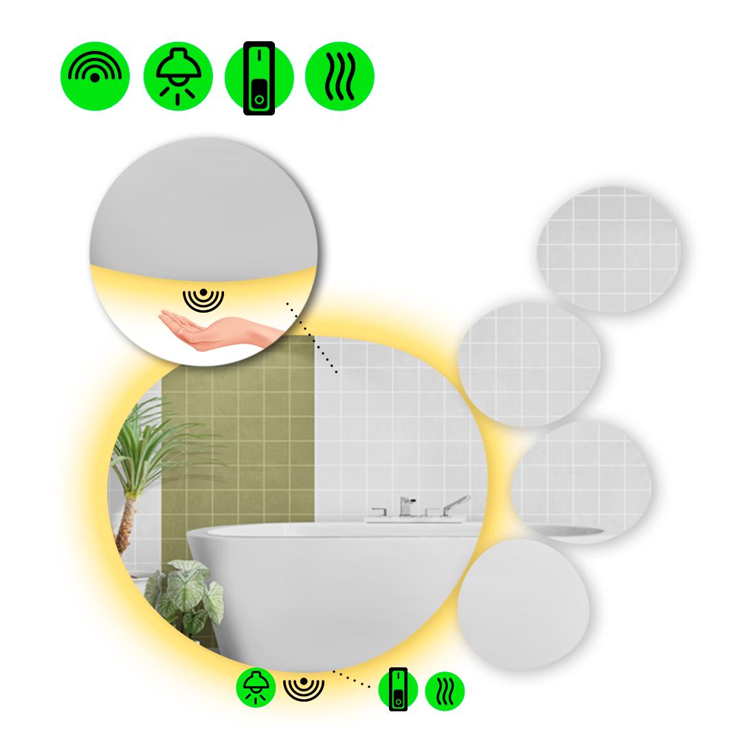 Дзеркало з LED підсвіткою Acqua 2 з ІЧ вмикачем та підігрівом 120x120 см (8736933) Дзеркало з LED підсвіткою Acqua 2 з ІЧ вмикачем та підігрівом 120x120 см (8736933)