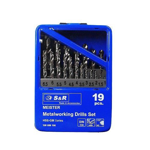 Набор сверл по металлу S&R Meister 19 шт. (108809190)