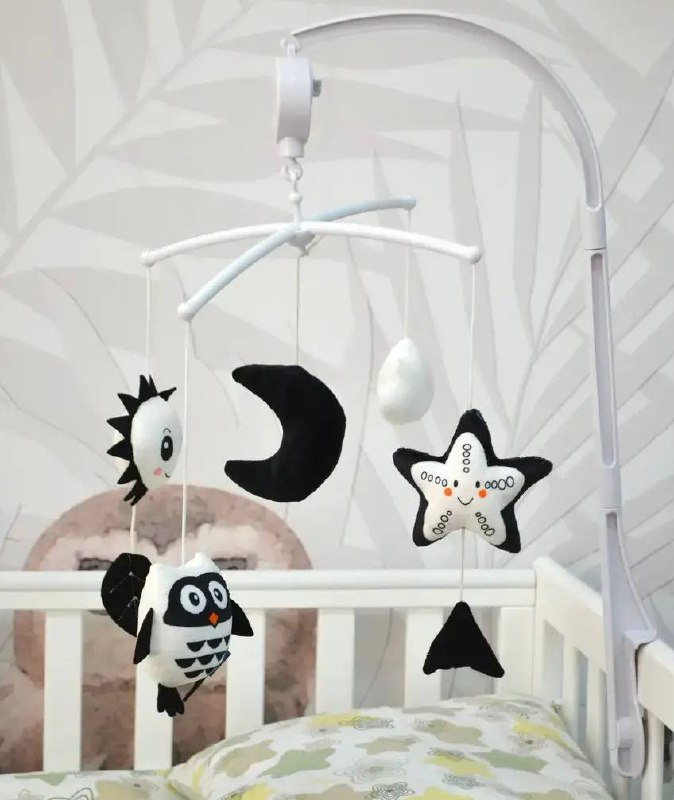 Карусель музыкальная на кроватку RAT11 с подвесными элементами Совенок