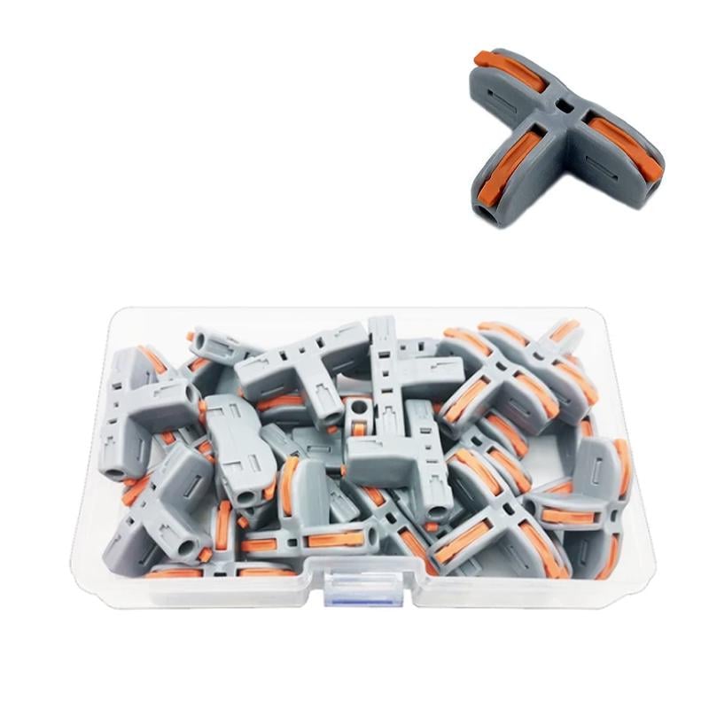 Набор клемм Tactix 0,08-4 мм2 32А 1-2 проходная одинарная Т-подобная 39х26,2х14,5 мм 25 шт. Оранжевый (T11-25box)