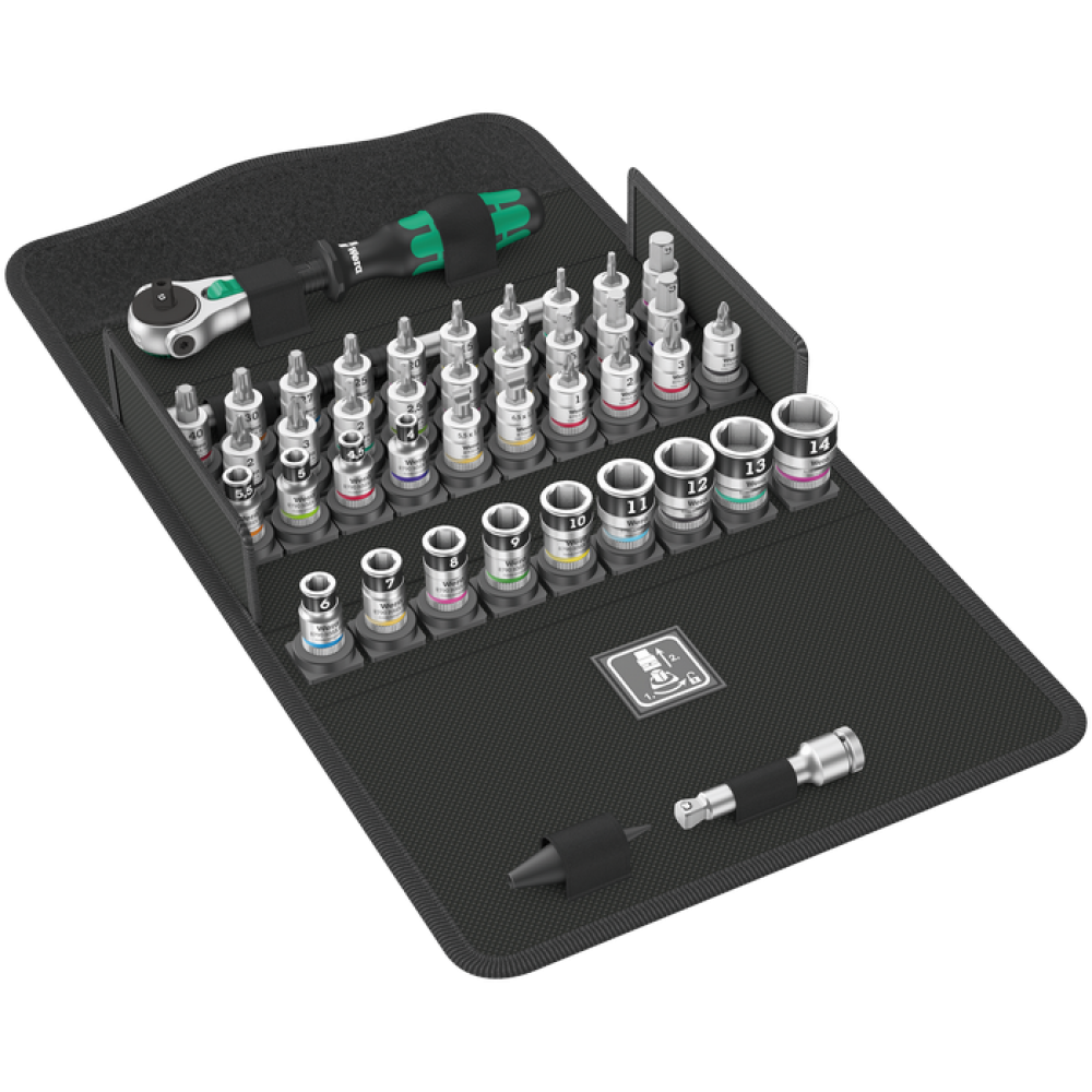 Набор с трещеткой WERA Zyklop Speed 8100 SA All-in с фиксирующей функцией привод метрический 1/4″ (05003755001)