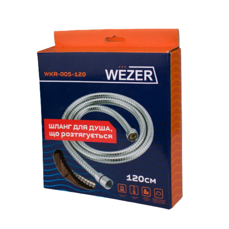 Шланг для гігієнічного душу розтяжний Wezer WKR-005-120 120 см Хром (1641611878) - фото 2