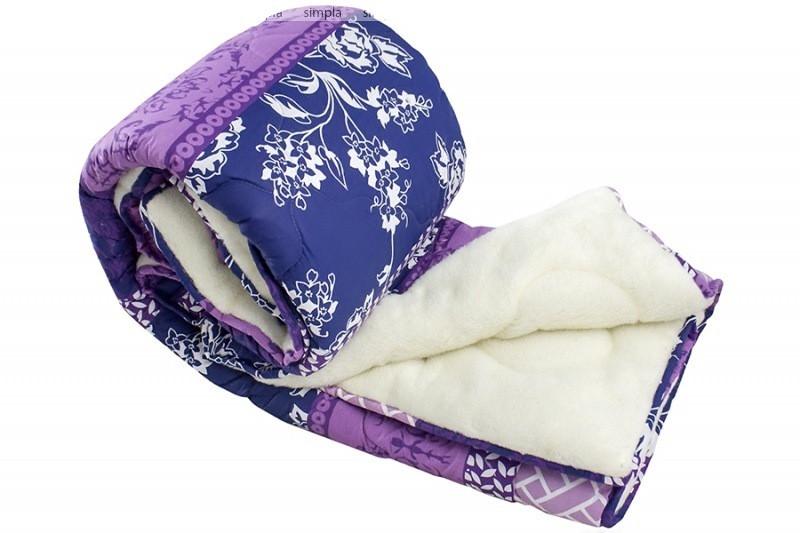 Одеяло евро из овечьей шерсти Лери Макс Синий