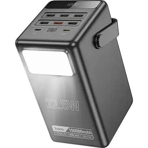 Батарея портативна Hoco DB03 Endure PB Lamp 100000 mAh 22,5W Black