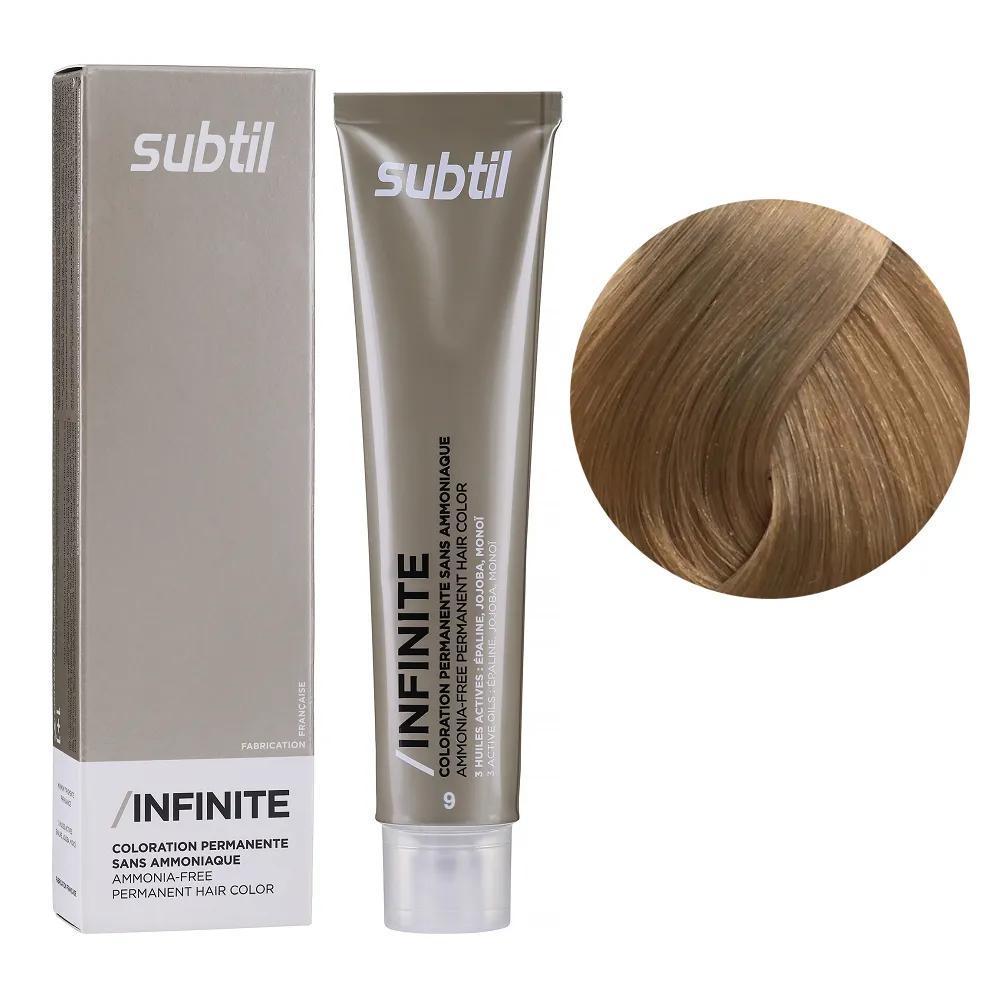 Крем-краска безаммиачная для волос Subtil Infinite Permanent Hair Color 9 Очень светлый блонд 60 мл