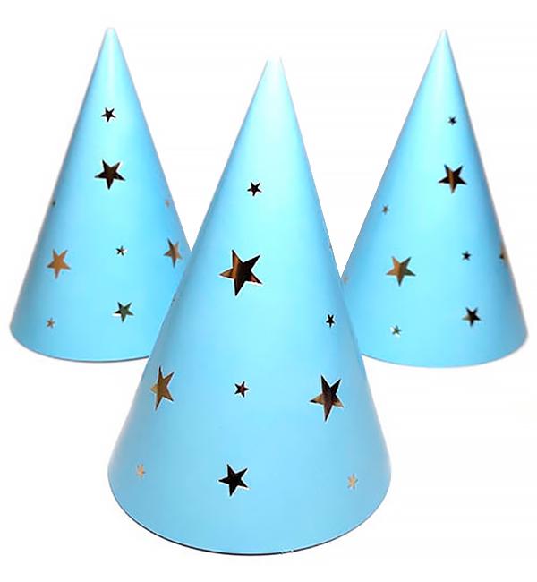 Колпачки бумажные Golden stars 15 см 5 шт. Голубой (513975)