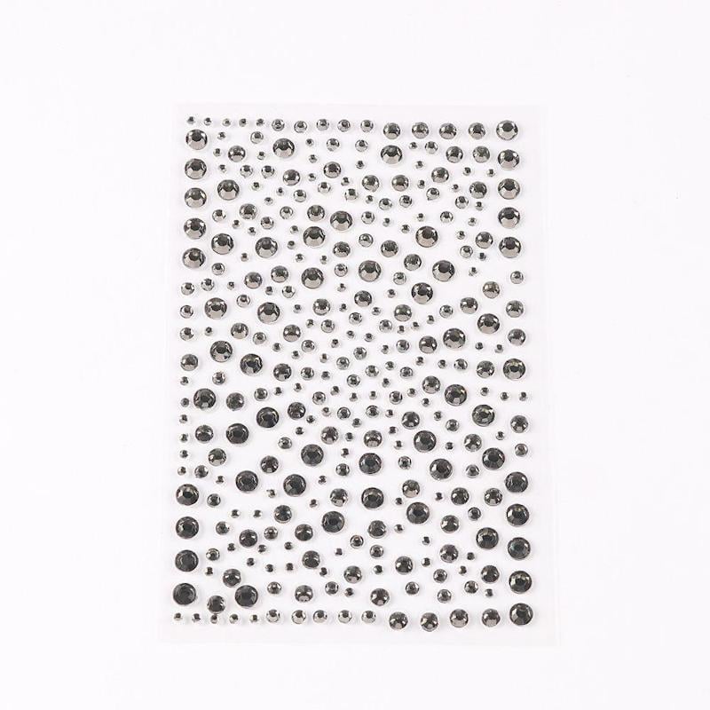 Стразы самоклеящиеся с 3D эффектом для лица/тела и волос 1 лист 325 шт. Серебристый (2689612572)