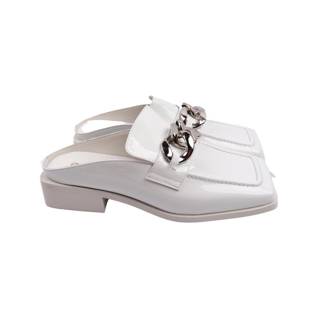 Шлепанцы женские Brocoly из лаковой кожи р. 38 Белый (402-22LSHC)