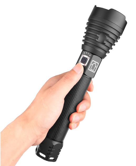 Фонарик Bailong BL-601 P90 LED CREE 1500lm Zoom/USB 2х26650 алюминиевый корпус (ML-04894) - фото 6