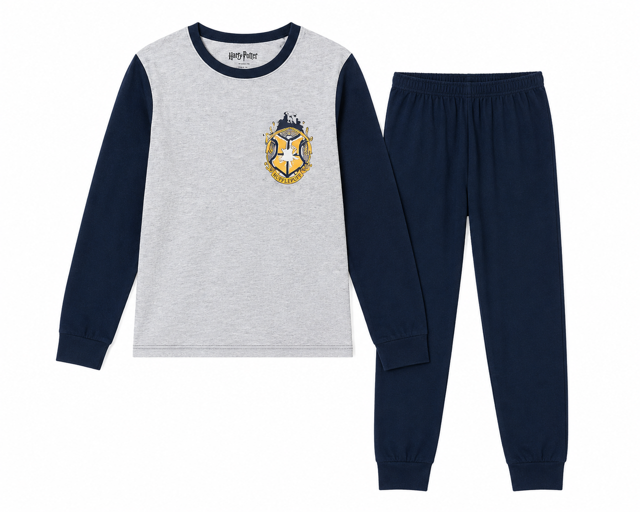 Піжама дитяча для хлопчика Harry Potter лонгслів і штани 134-140 см Сіро-синій (3148208267)