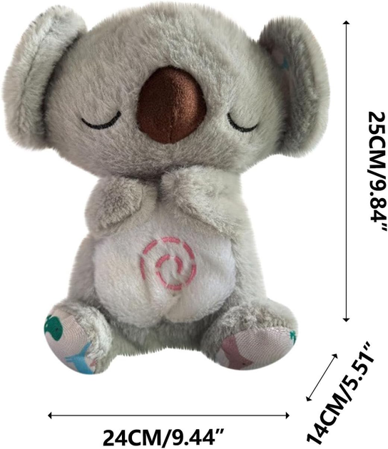 Мягкая игрушка интерактивная Коала дышащая со световыми и звуковыми эффектами 25 см Светло-серый (2117-59) - фото 11