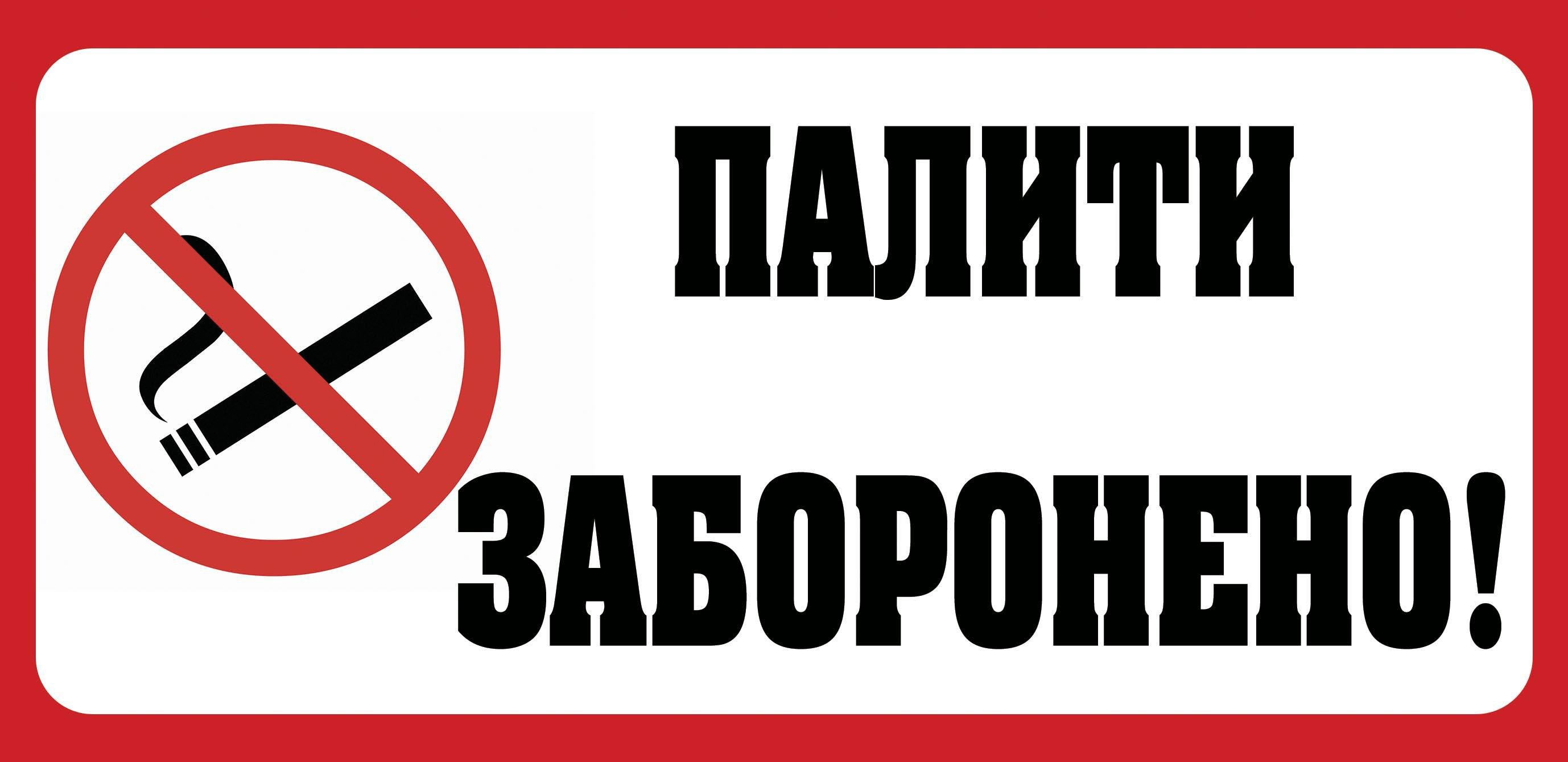 Табличка інформаційна "Палити заборонено" 40х20 см